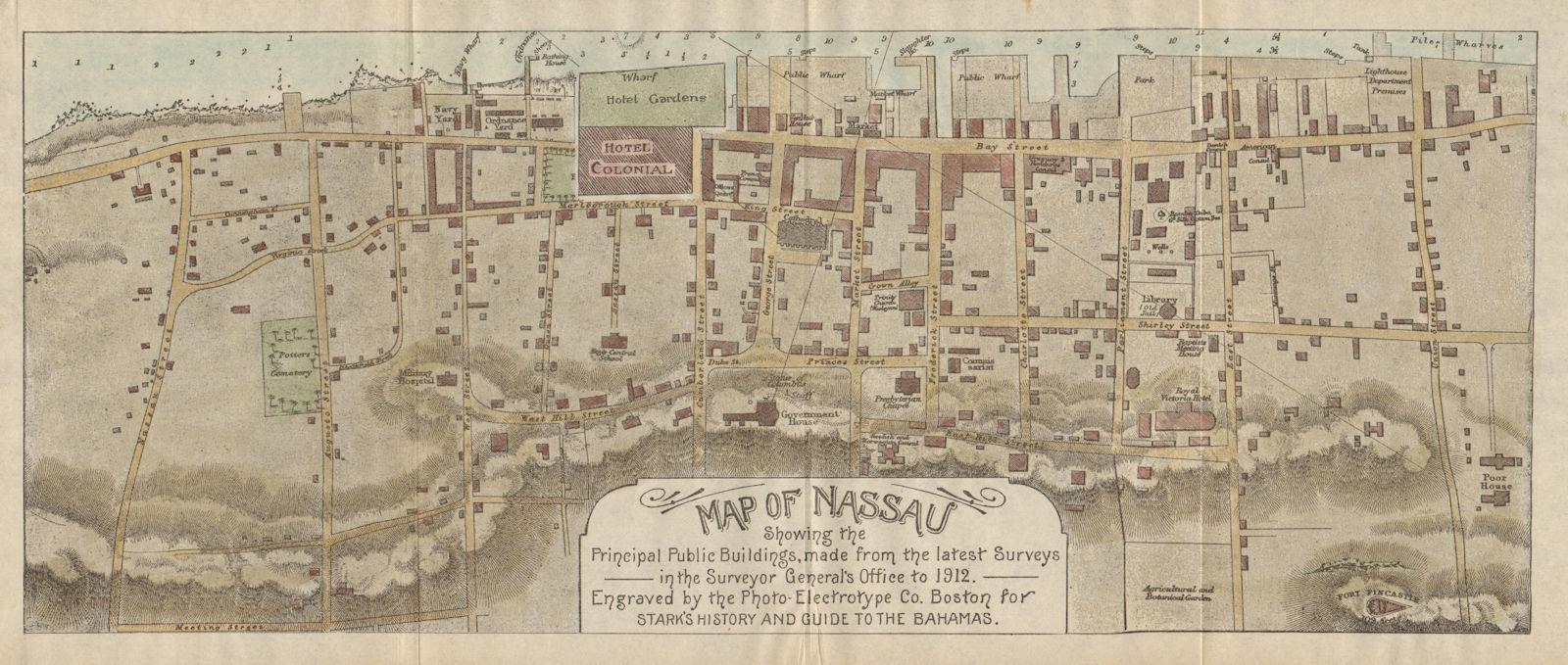 Old Map Of Nassau Bahamas