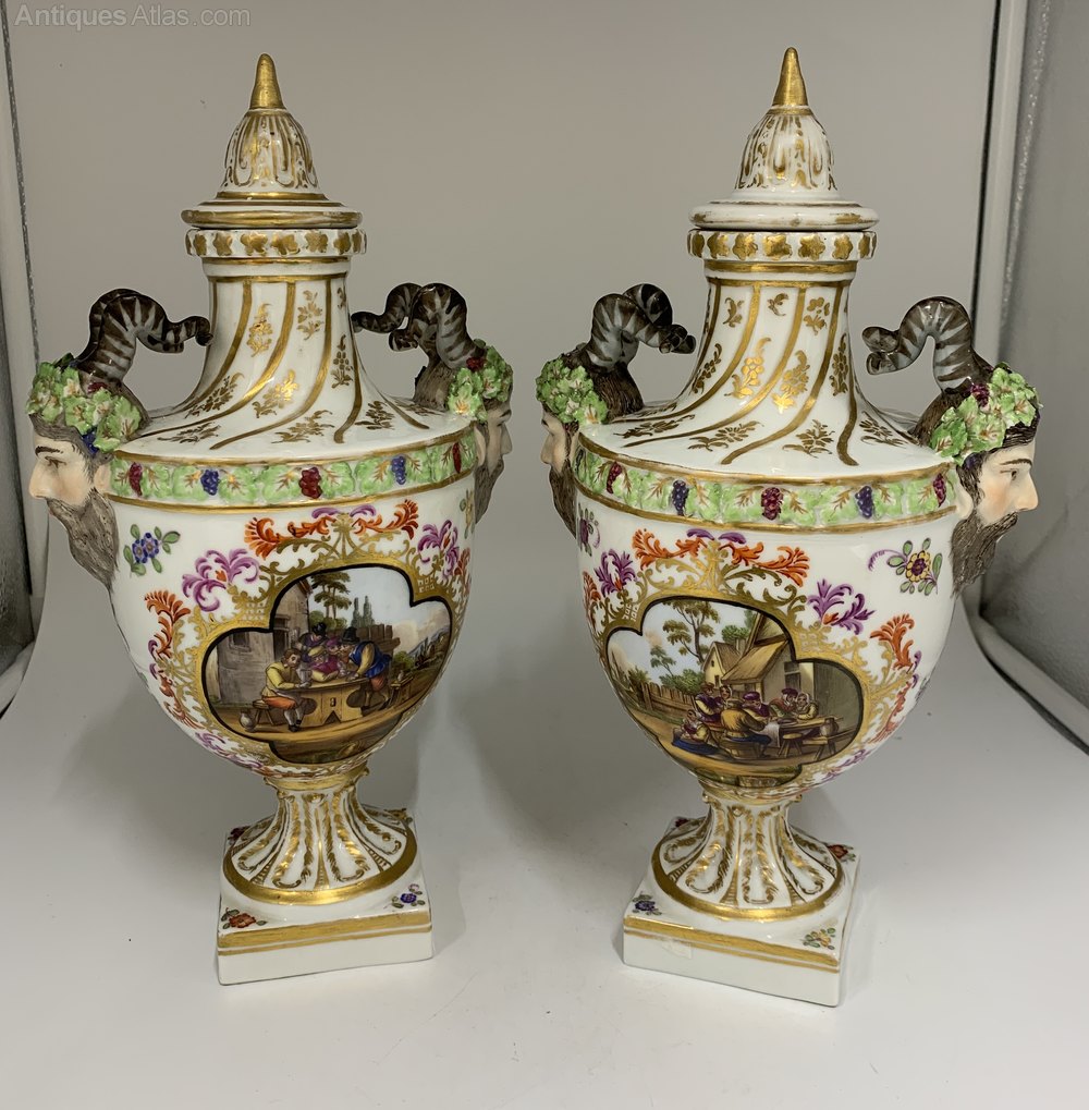 Antiques Atlas - Pr Meissen Augustus Rex Cassoulet Vases Circa 1875