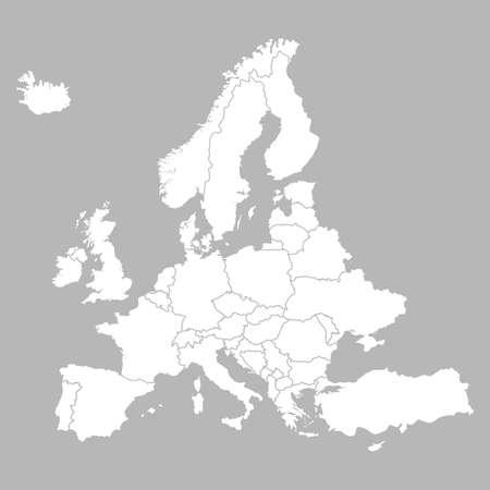 Vector of Europe blank map with - ID:128957569 - Royalty Free Image ...