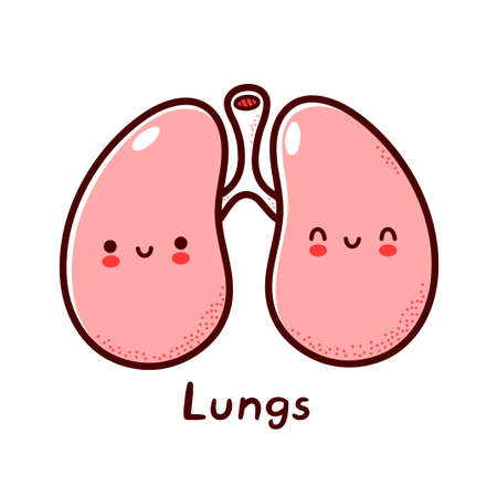 Vector of Cute happy funny human lungs - ID:163060948 - Royalty Free ...