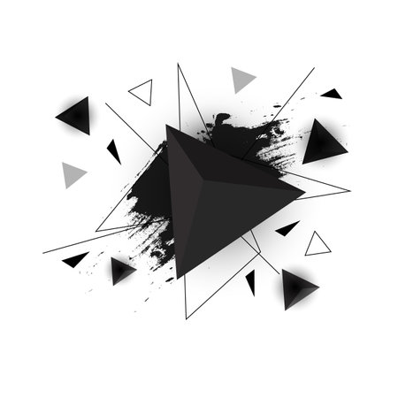 Illustration for Abstract black triangle pyramid Geometric Background Vector Image - Royalty Free Image