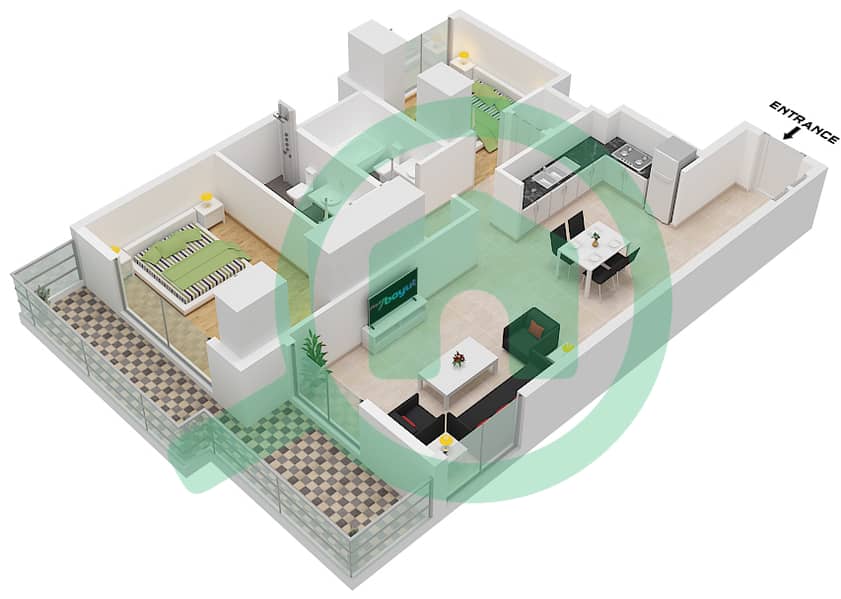 Floor plans for Type/unit 3,3A / UNIT 2,3,4 FLOOR 1 2-bedroom ...