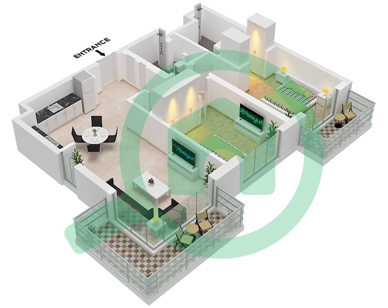 Floor plans for Type/unit 2C / UNIT 12,16 FLOOR 1-5 2-bedroom ...