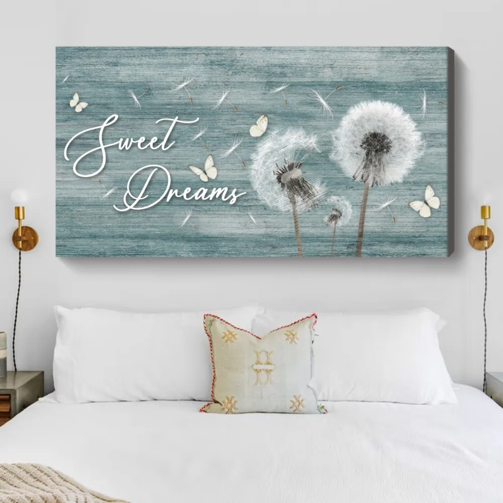 Wall Decor For Above Bed, Dandelion Flower Bedroom Decor, Sweet ...