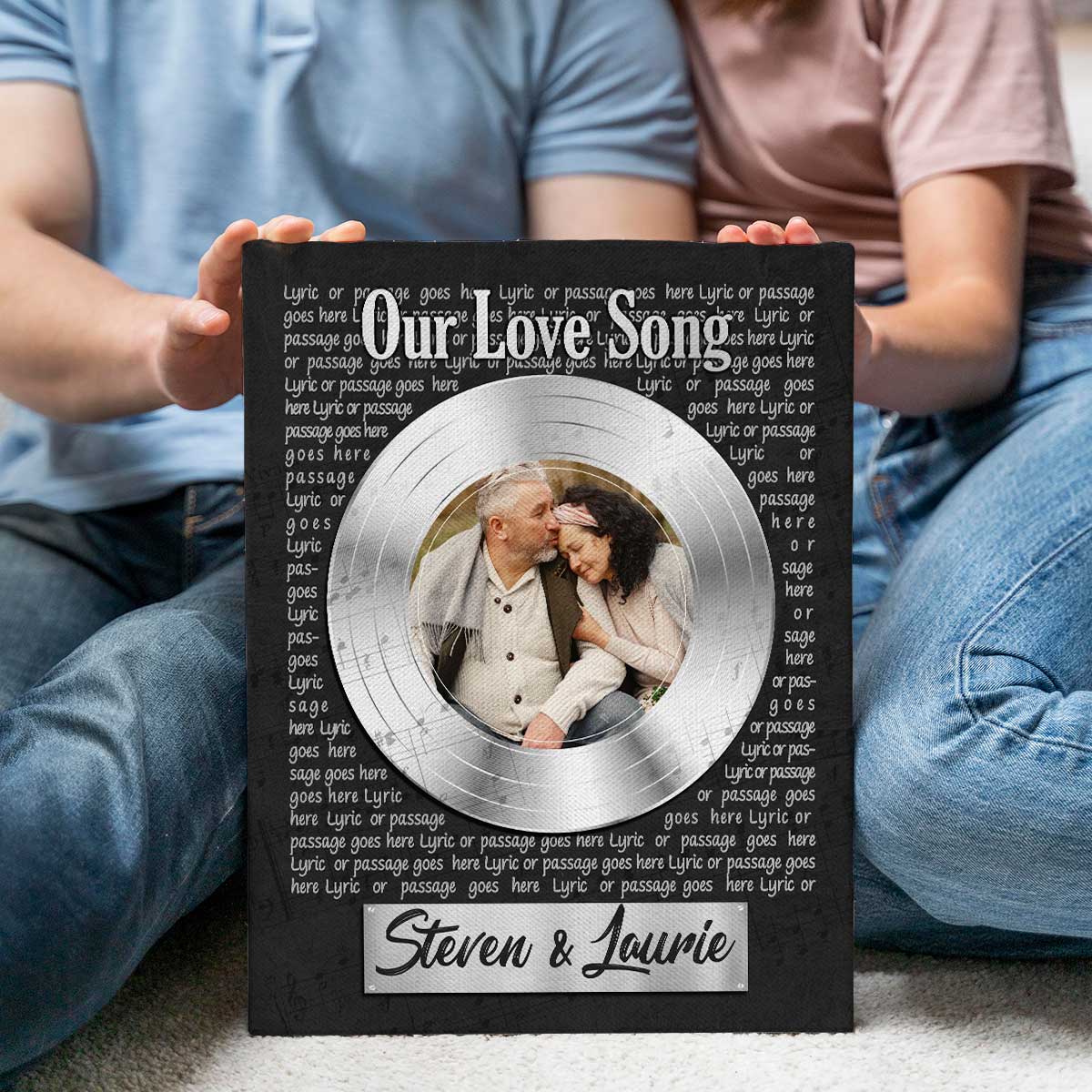 Custom Vinyl Record Song Lyrics Art, Favourite Song Personalized Canvas Print, Any Song Lyrics On Canvas, Wedding Anniversary Gift