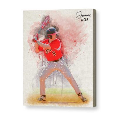 custom baseball painting portrait from photo personalized baseball wall art canvas sport senior night gifts baseball player christmas gift