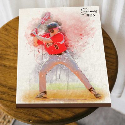 custom baseball painting portrait from photo personalized baseball wall art canvas sport senior night gifts baseball player christmas gift