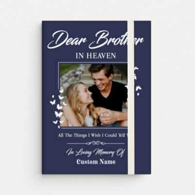 brother remembrance photo note book personalized grief notebook gift for brother loss of brother memory keepsake brother in heaven gift