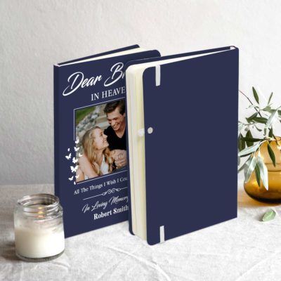 brother remembrance photo note book personalized grief notebook gift for brother loss of brother memory keepsake brother in heaven gift