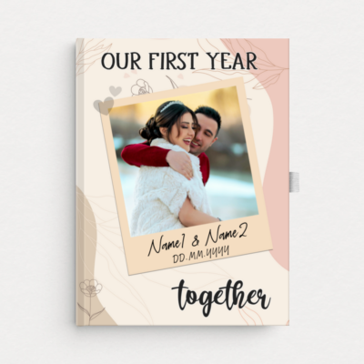 custom our first year together journal custom photo memory notebook 1st anniversary gift for husband wife first anniversary paper gift