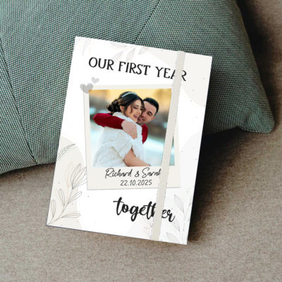 custom our first year together journal custom photo memory notebook 1st anniversary gift for husband wife first anniversary paper gift