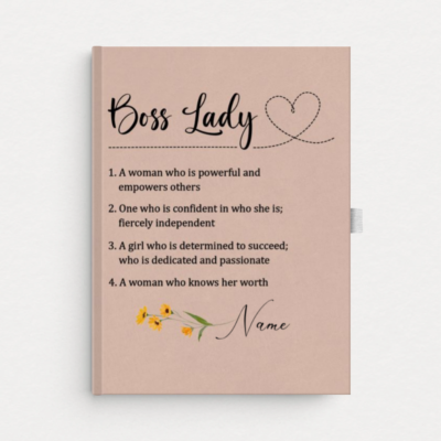 personalized boss lady notebook, boss lady definition journal, new business owner gift, gift for female boss, coworker appreciation gift, female mentor gift