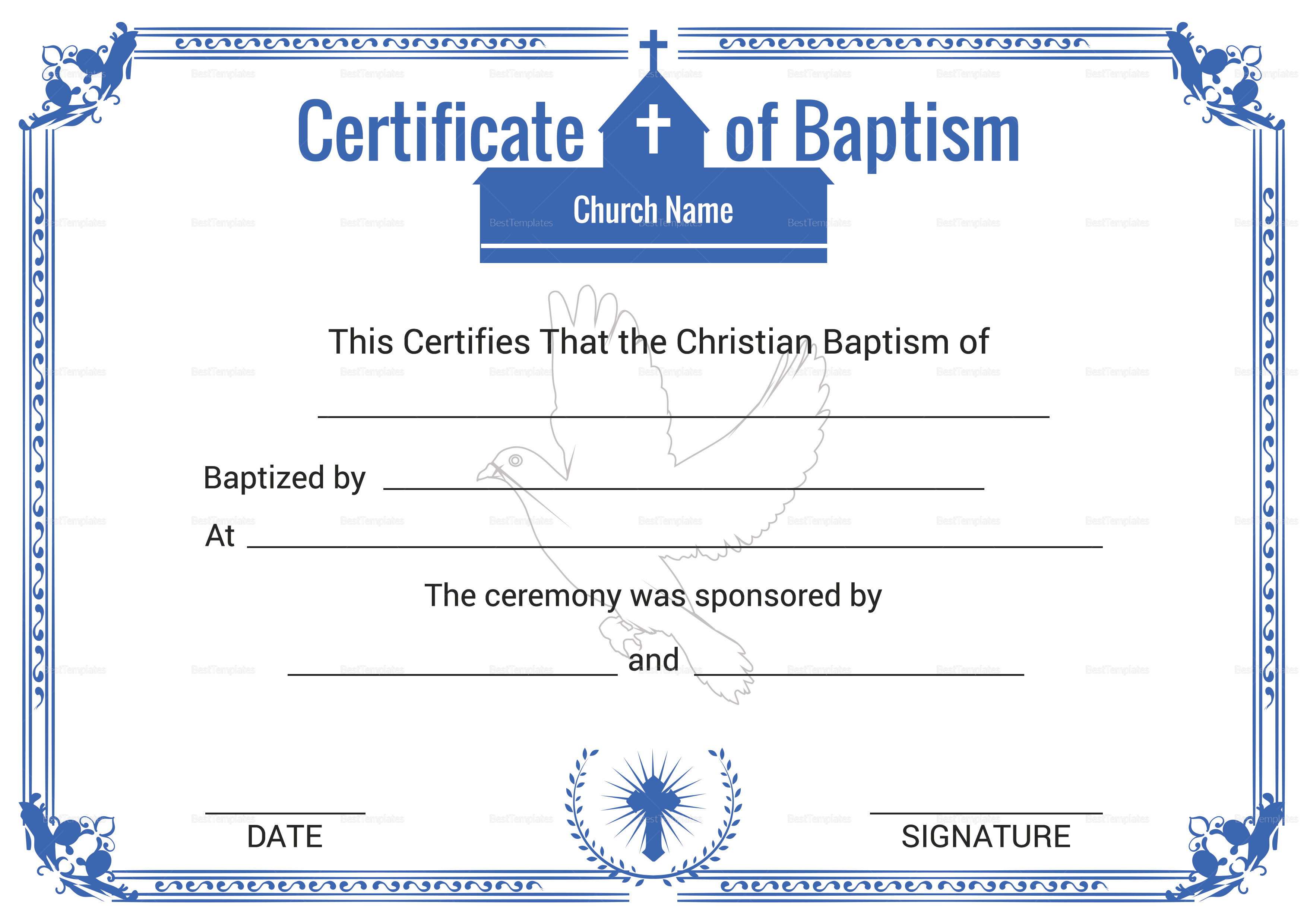 Printable Baptism Certificate