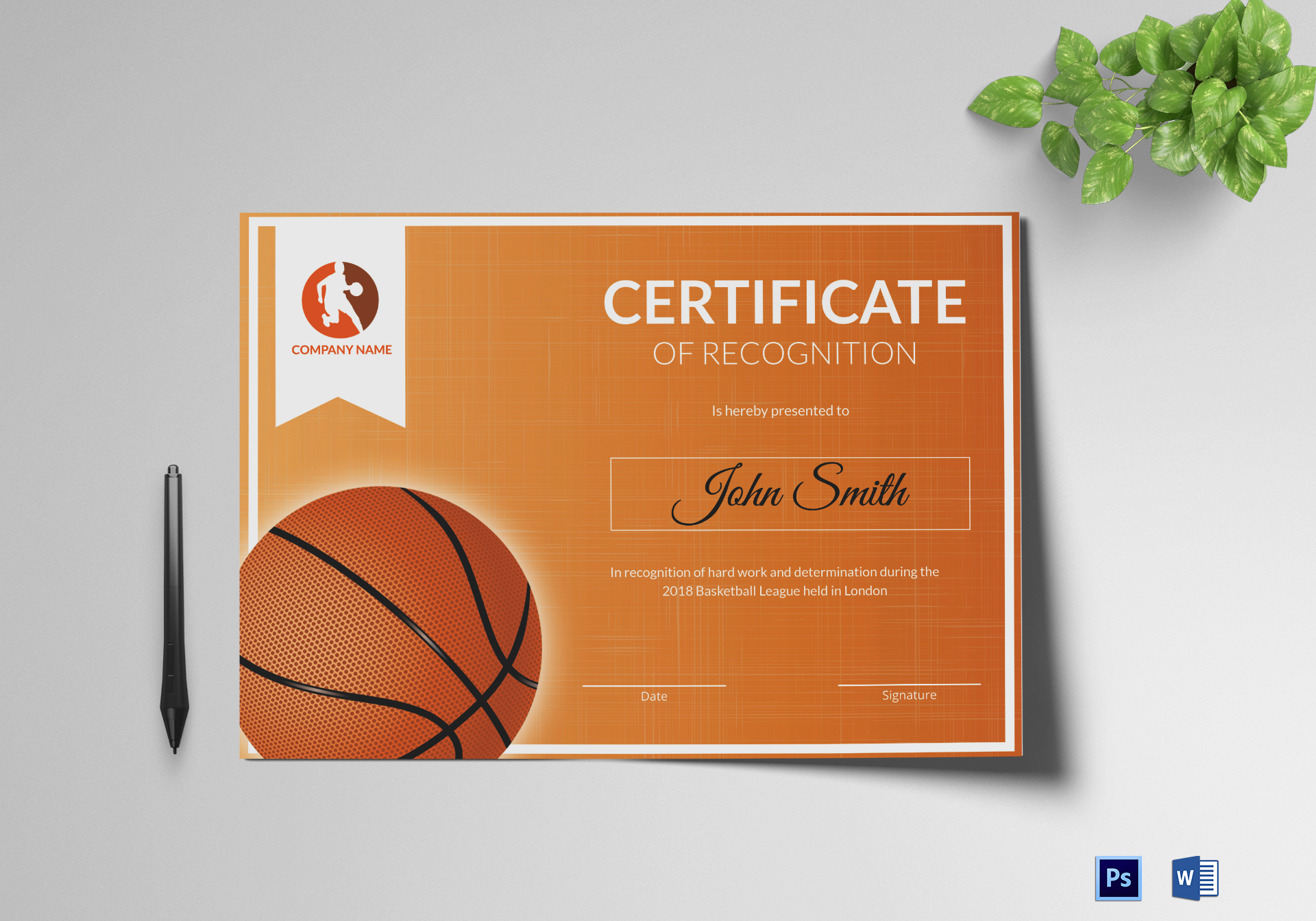 Sports Award Certificate Template Word