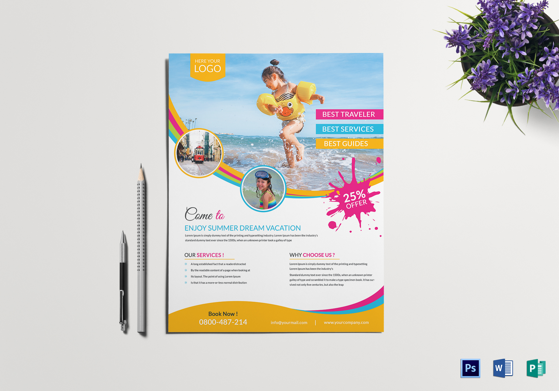 Pool-Travel-Flyer-Template