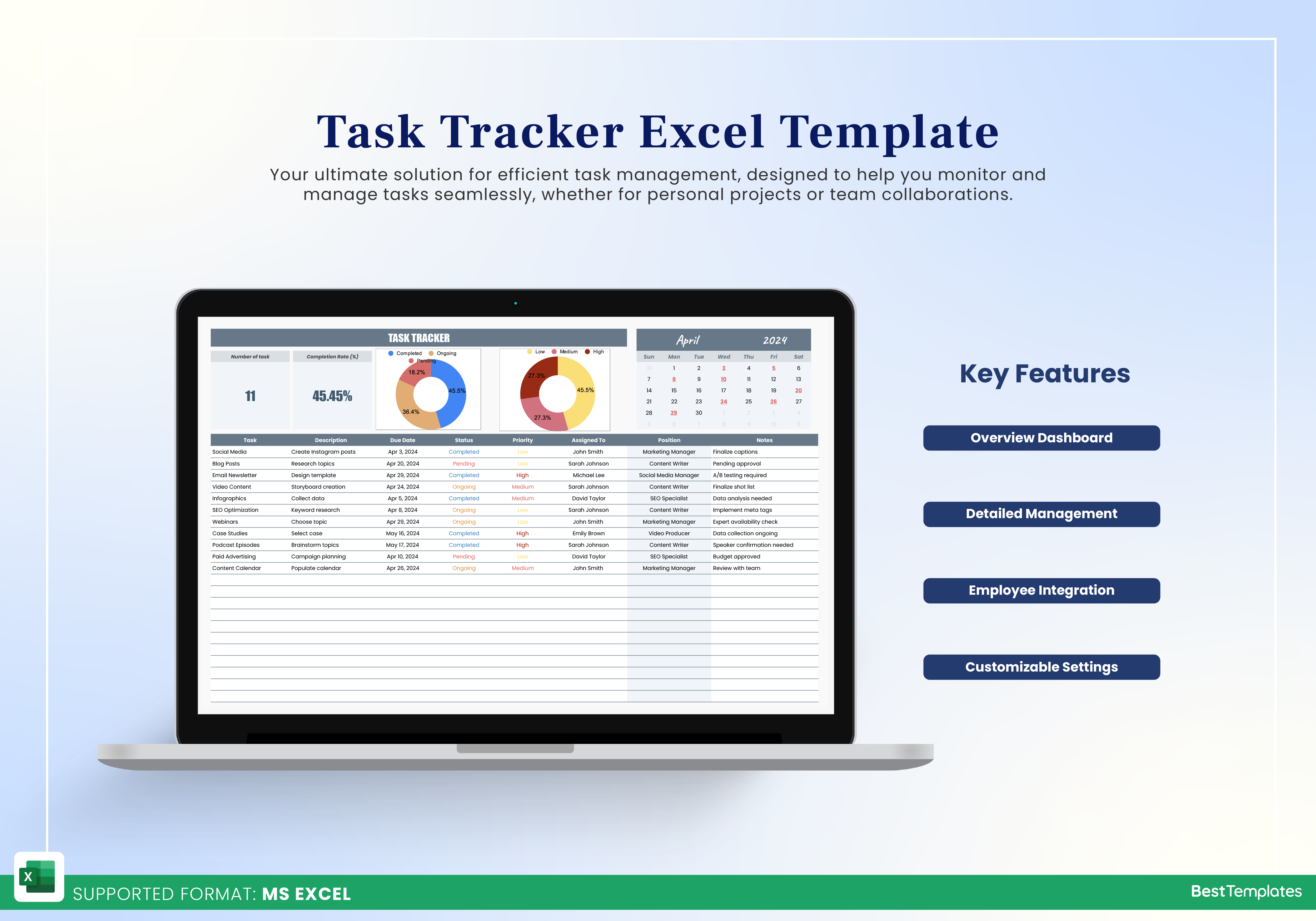 Task Tracker Excel Template - Best Templates