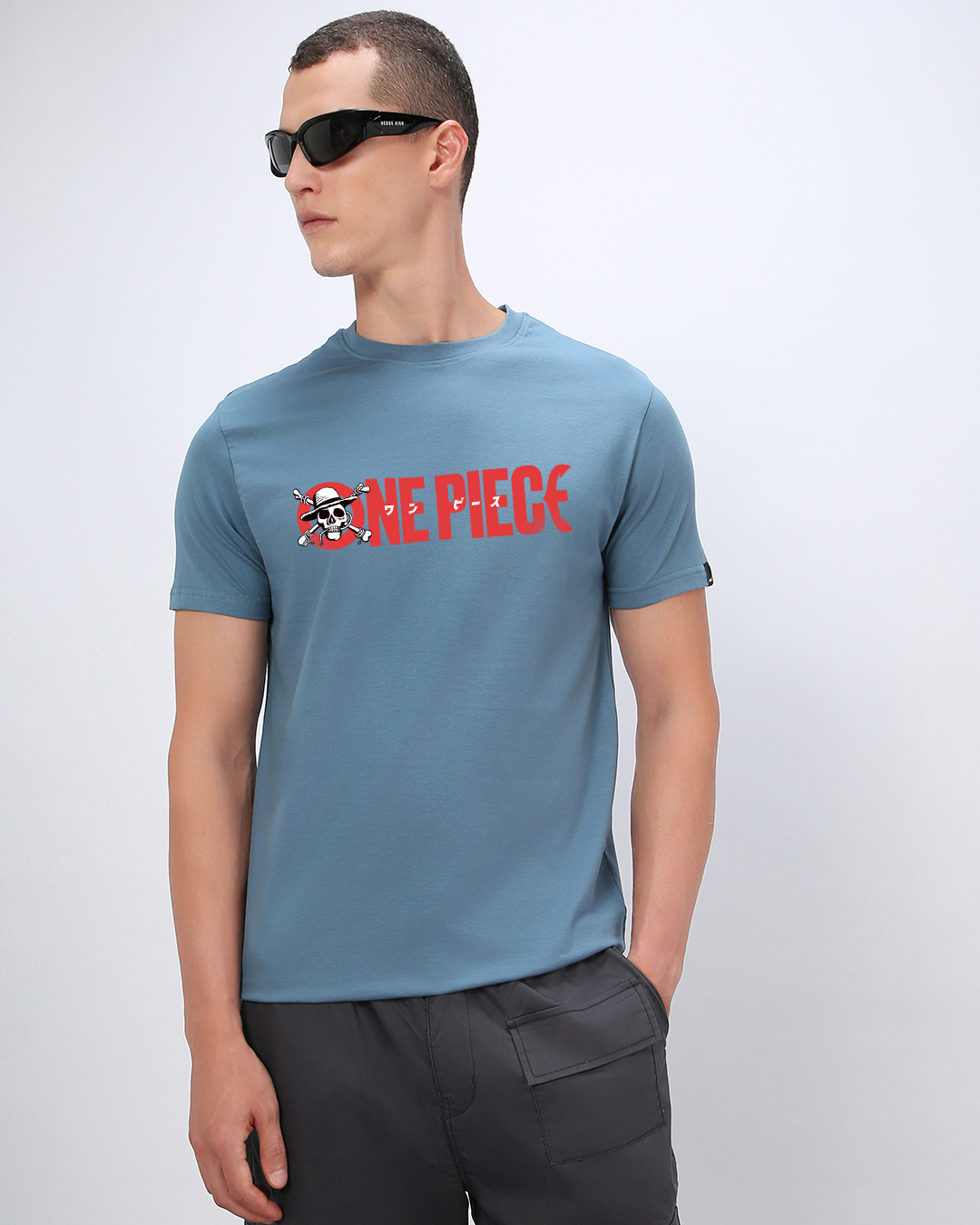 Buy Men's Blue One Piece Logo Graphic Printed T-shirt Online at Bewakoof