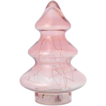 Blokker LED kerstboom decoratie glas 14x14x20,5cm