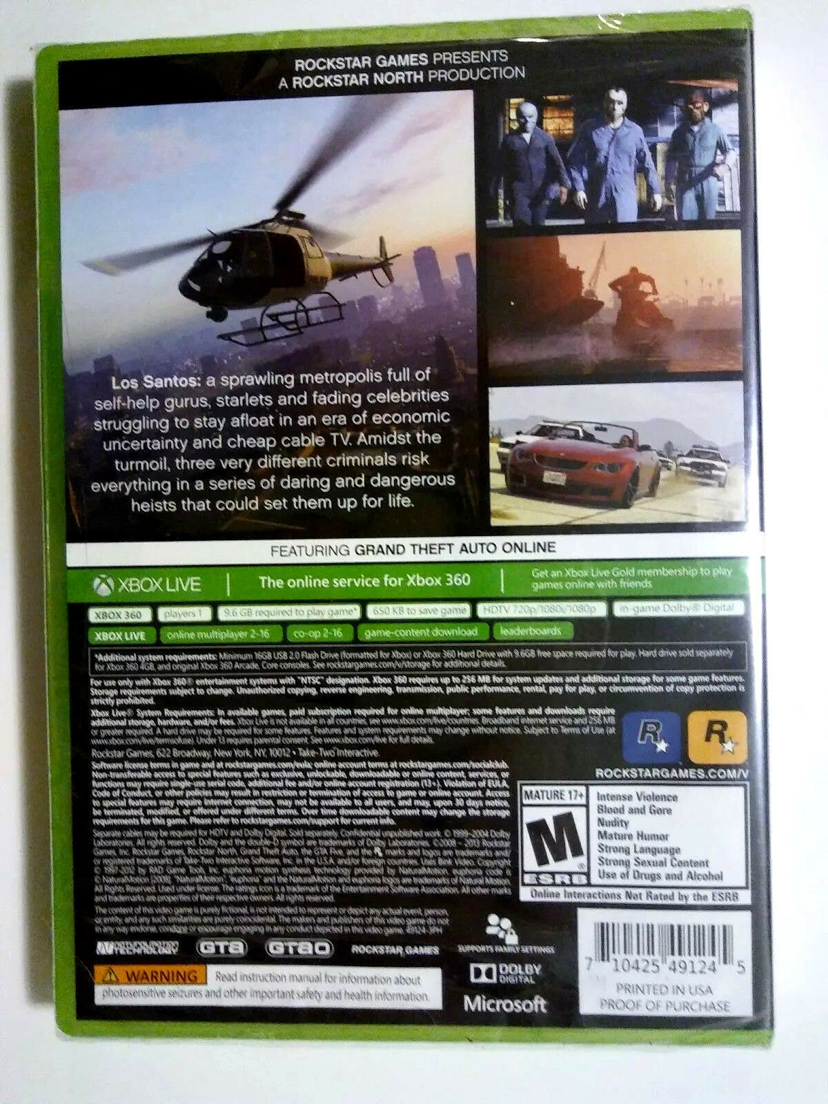 Grand Theft Auto V GTA 5 [Microsoft Xbox 360] feat. Online open world ...