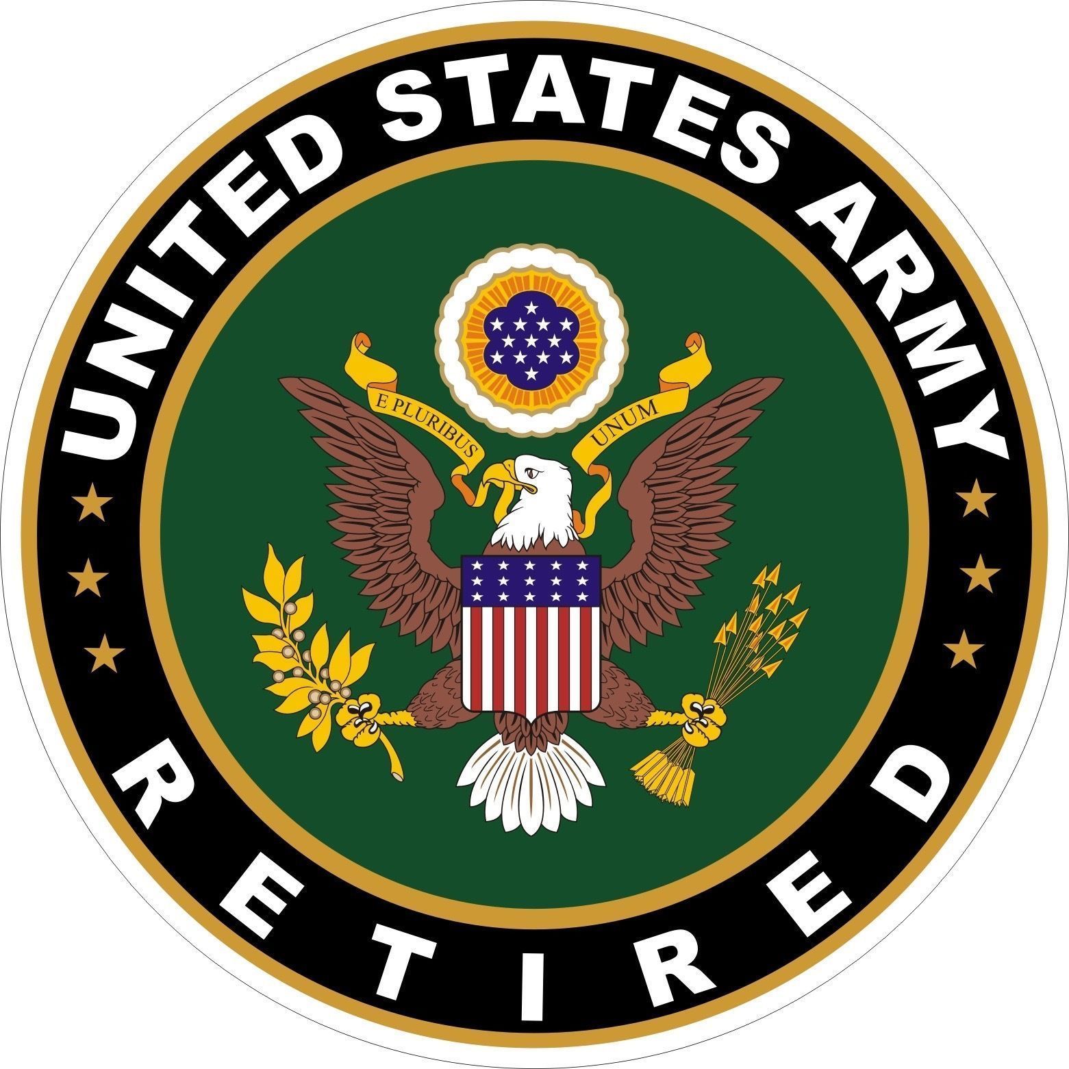 US Army Retired Color Printed Decal Sticker Car Window Wall - Graphics ...