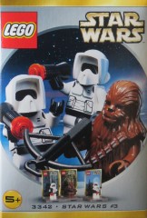 <h1>Star Wars #3 - Chewbacca and 2 Biker Scouts</h1><div class='tags floatleft'><a href='/sets/3342-1/Star-Wars-3-Chewbacca-and-2-Biker-Scouts'>3342-1</a> <a href='/sets/theme-Star-Wars'>Star Wars</a> <a class='subtheme' href='/sets/subtheme-Minifig-Pack'>Minifig Pack</a> <a class='year' href='/sets/theme-Star-Wars/year-2000'>2000</a> </div><div class='floatright'>©2000 LEGO Group</div>