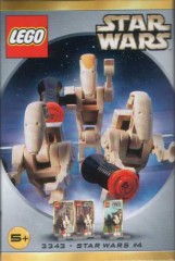 <h1>Star Wars #4 - Battle Droid Commander and 2 Battle Droids</h1><div class='tags floatleft'><a href='/sets/3343-1/Star-Wars-4-Battle-Droid-Commander-and-2-Battle-Droids'>3343-1</a> <a href='/sets/theme-Star-Wars'>Star Wars</a> <a class='subtheme' href='/sets/subtheme-Minifig-Pack'>Minifig Pack</a> <a class='year' href='/sets/theme-Star-Wars/year-2000'>2000</a> </div><div class='floatright'>©2000 LEGO Group</div>