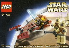 <h1>Tusken Raider Encounter</h1><div class='tags floatleft'><a href='/sets/7113-1/Tusken-Raider-Encounter'>7113-1</a> <a href='/sets/theme-Star-Wars'>Star Wars</a> <a class='subtheme' href='/sets/subtheme-Episode-II'>Episode II</a> <a class='year' href='/sets/theme-Star-Wars/year-2002'>2002</a> </div><div class='floatright'>©2002 LEGO Group</div>