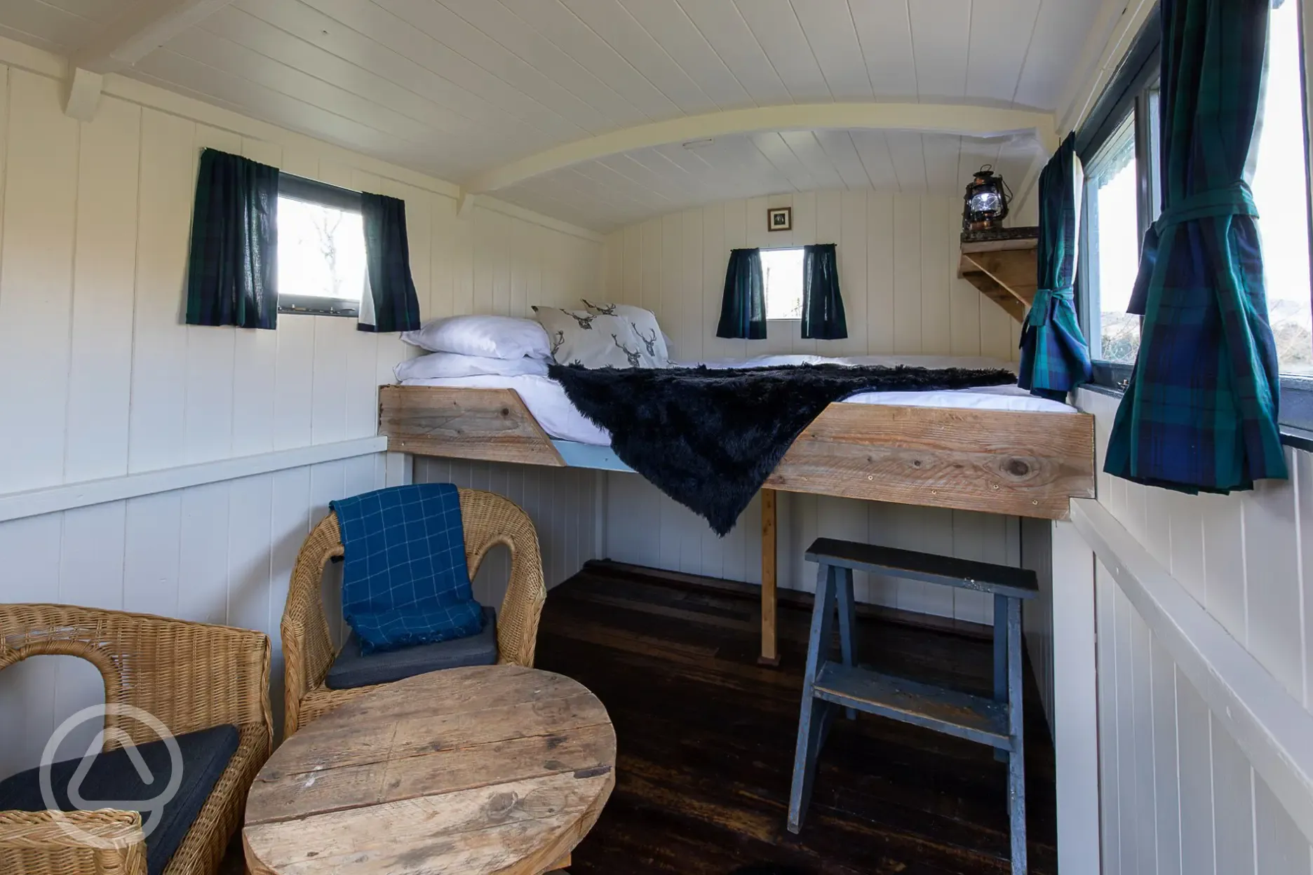 Blackberry shepherd's hut interior 