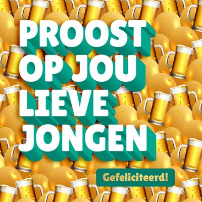 Love Repeat | Verjaardagskaart | Bier | Proost | Jongen