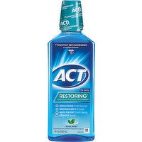 ACT Mouthwash, Anticavity Fluoride, Cool Mint - 18 Ounce 