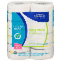 Simply Done Paper Towels, Printed, Absorbent, Simple Size Select, 2-Ply - 2 Each 