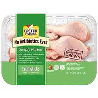 Fresh Foster Farms Chicken Simply Antibiotic Free Chicken Drumsticks, Tray, 1 Pound