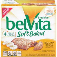 belVita Soft Baked Banana Bread Breakfast Biscuits, 5 Packs (1 Biscuit Per Pack), 8.8 Ounce