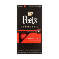 Peet's Medium Roast Crema Scura Espresso Coffee Capsules, 10 Each