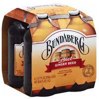 Bundaberg Diet Ginger Beer, Bottles (Pack of 4), 375 Millilitre