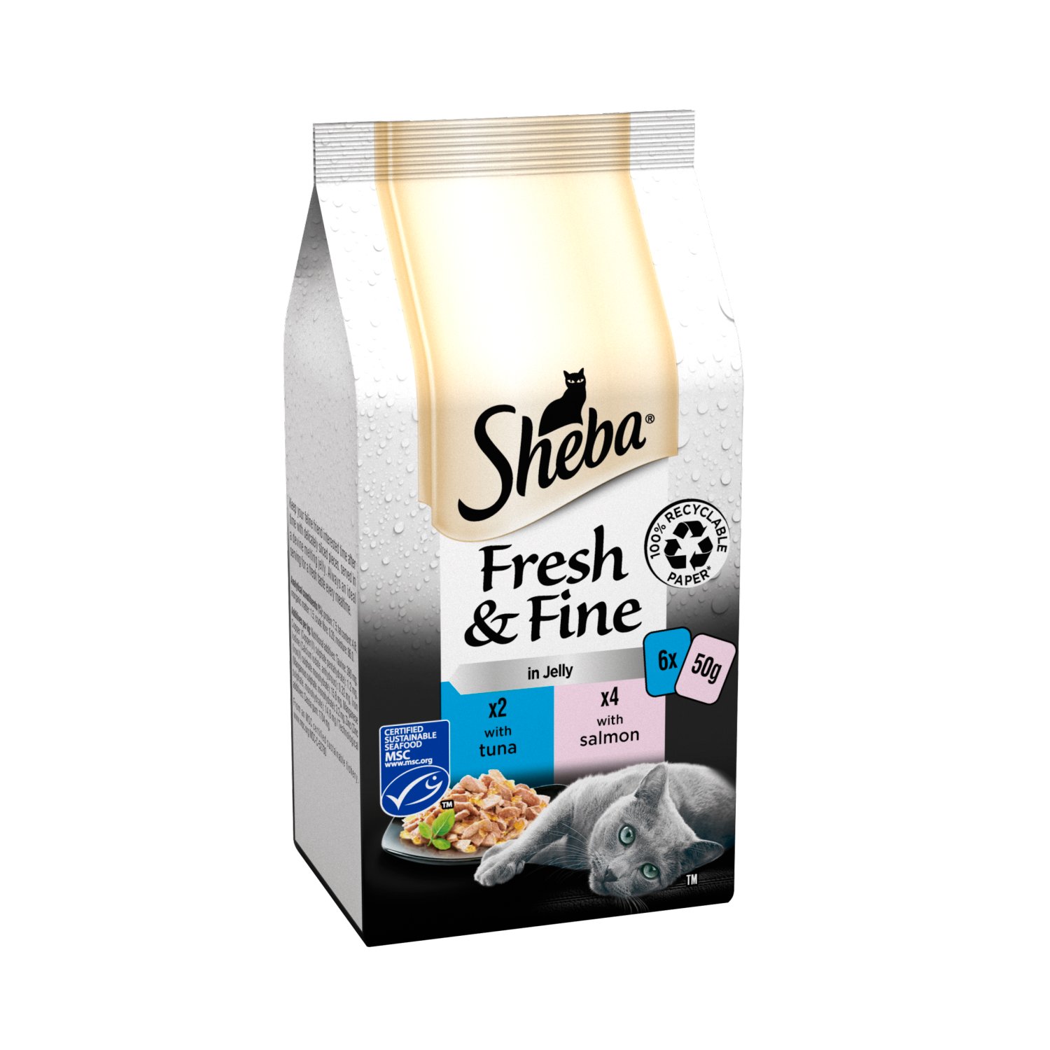 Sheba Fresh & Fine Fish in Jelly Cat Food 6 Pack (50 g)