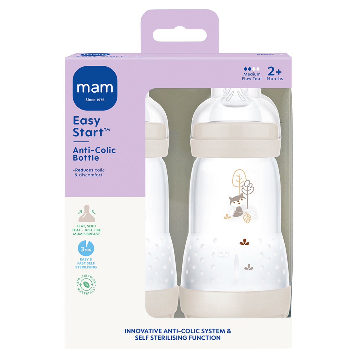 MAM Easy Start Anti-colic Bottle 2 Pack 2+ Months (1 Piece)