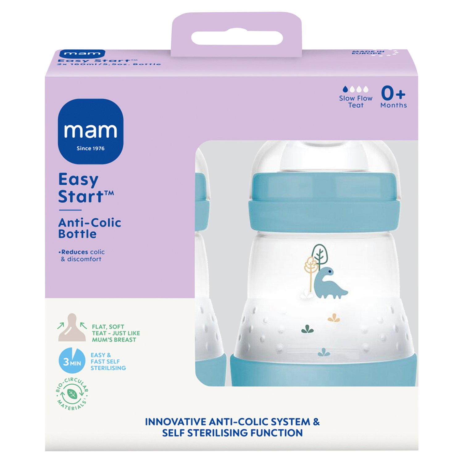 MAM Easy Start Anti-Colic Bottle 0+Months 160ml (2 Piece)