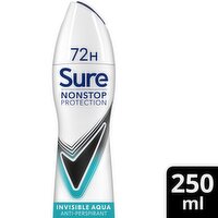 Sure Non Stop Invisible Aqua 72 Hour Antiperspirant Deodorant Spray (250 ml)