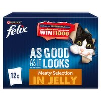 Felix As Good As it Looks Meaty Selection in Jelly Cat Food 12 Pack (85 g)