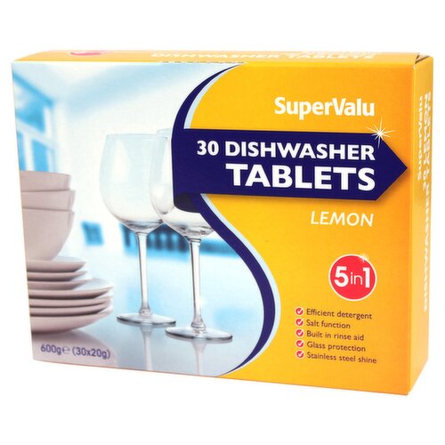 SuperValu 5 in 1 Dishwasher Tablets Lemon (30 Piece)