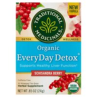 Traditional Medicinals EveryDay Detox Organic Schisandra Berry Herbal Supplement, 16 count, .85 oz