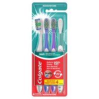 Colgate 360° Whole Mouth Clean Medium Toothbrushes Value Pack, 4 count