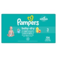 Pampers Baby-Dry Diapers Super Pack, Size 3, 6-10 kg, 104 count