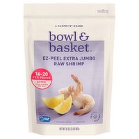 Bowl & Basket Ez-Peel Raw Shrimp, Extra Jumbo, 32-40 shrimp per bag, 32 oz