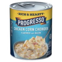 Progresso Rich & Hearty Chicken Corn Chowder Flavored with Bacon Soup, 18.5 oz