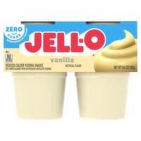 Jell-O Zero Sugar Vanilla Reduced Calorie Pudding Snacks, 14.5 oz