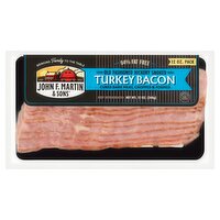 John F. Martin & Sons 94% Fat Free Old Fashioned Hickory Somked Turkey Bacon, 12 oz