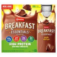 Carnation Breakfast Essentials Rich Milk Chocolate Nutritional Drink, 8 fl oz, 6 count