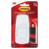 Command™ Jumbo Hook, White, 1 Hook, 2 Strips/Pack